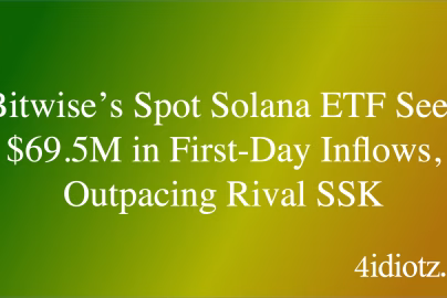 Bitwise’s Spot Solana ETF Sees $69.5M in First-Day Inflows, Outpacing Rival SSK