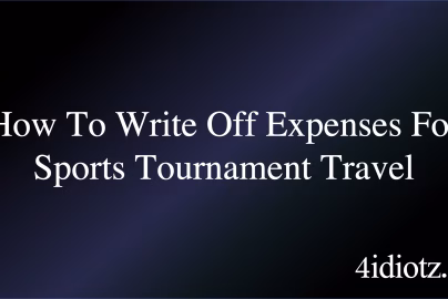 How To Write Off Expenses For Sports Tournament Travel