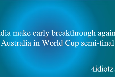 India make early breakthrough against Australia in World Cup semi-final