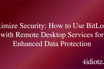 Maximize Security: How to Use BitLocker with Remote Desktop Services for Enhanced Data Protection
