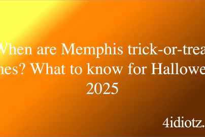 When are Memphis trick-or-treat times? What to know for Halloween 2025