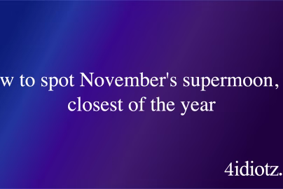 How to spot November's supermoon, the closest of the year