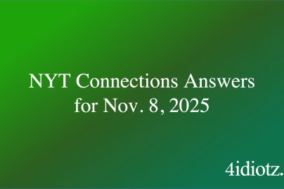 NYT Connections Answers for Nov. 8, 2025