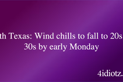 South Texas: Wind chills to fall to 20s and 30s by early Monday