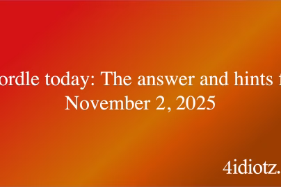 Wordle today: The answer and hints for November 2, 2025