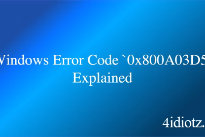 Windows Error Code `0x800A03D5` Explained